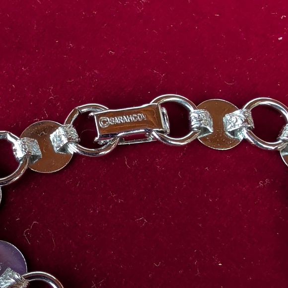 Sarah Coventry Silver Tone Flower Garden Link Bracelet - Picture 8 of 8